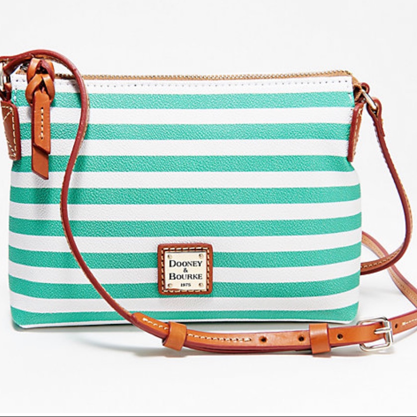 Dooney & Bourke Nwt Green/White Crossbody Bag, With Dust Cover.